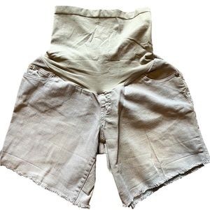 Indigo Blue Light Gray Raw Hem Maternity Shorts NWOT/GUC
